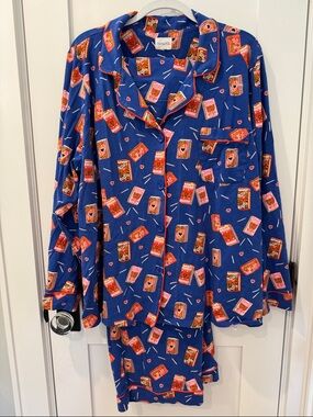 BedHead x Anthropologie Royal Blue Pajama Set with Matchbox Print